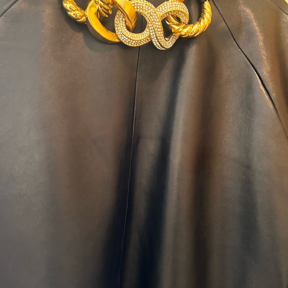 GIUSEPPE ZANOTTI HOODED NAPPA LEATHER BOMBER JACKET with Crystal Chains - Picture 4 of 16